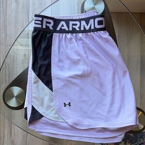 Under Armour plus size Lavender Athletic Short with Black Waistband-2x